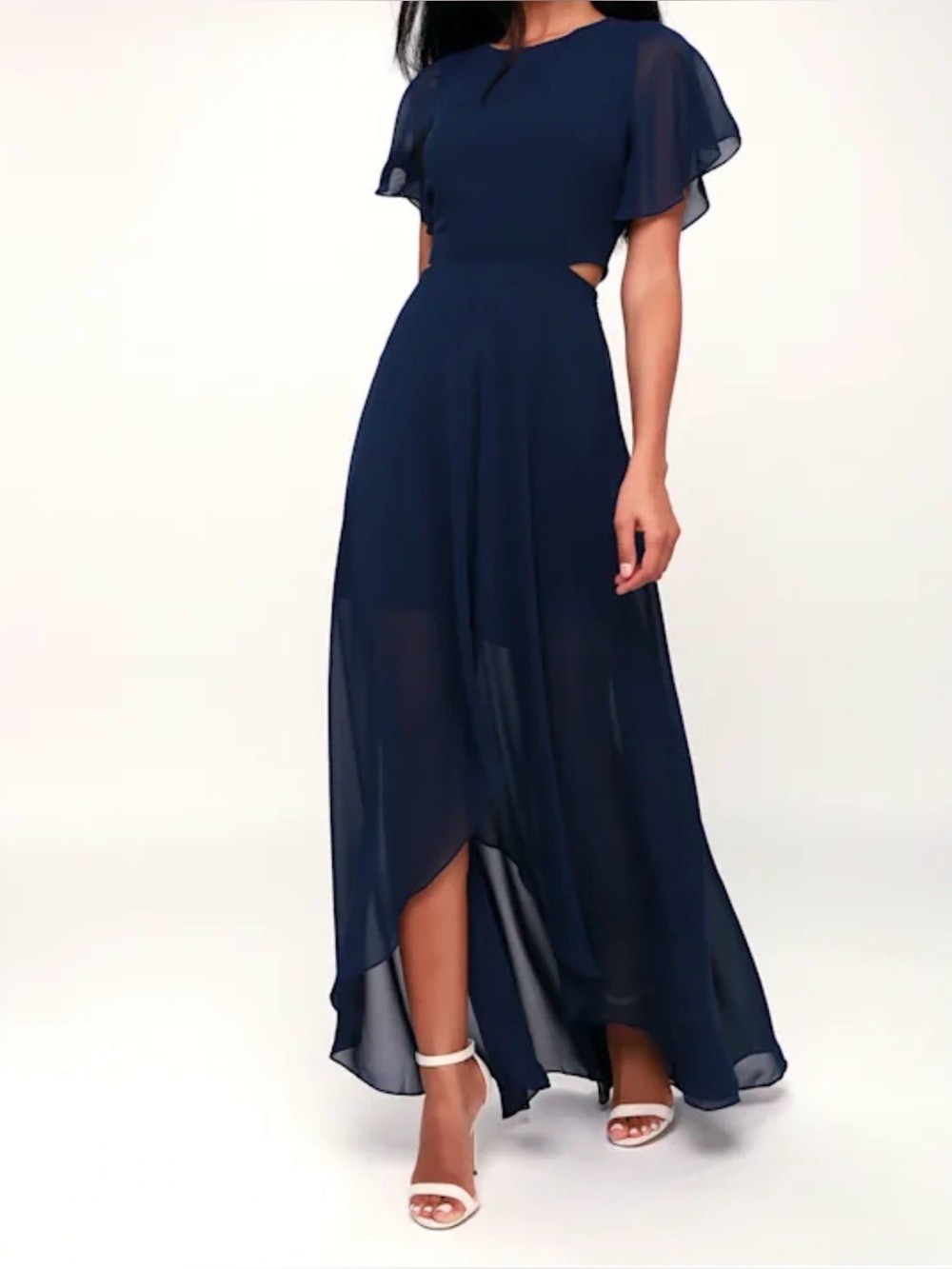 Ali & Jay Bohemian Rhapsody Navy Blue Cutout High-Low Dress